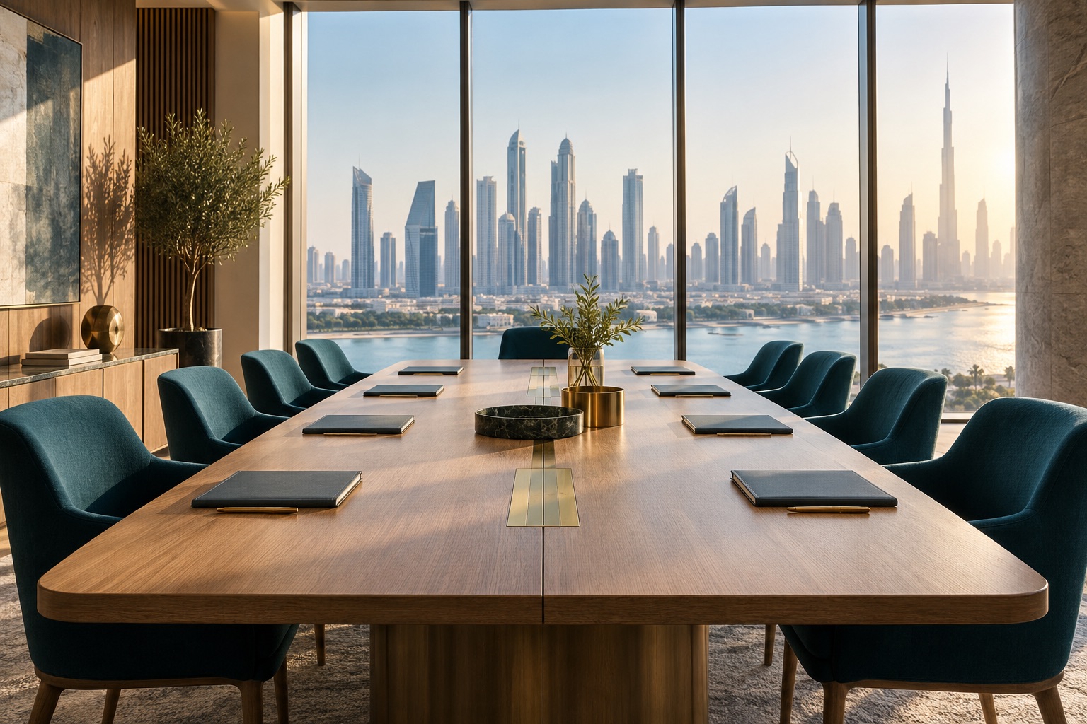 An illustration of a contemporary executive boardroom